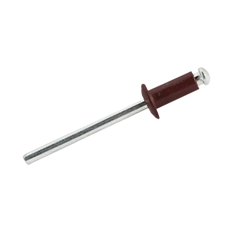 Заклепка вытяжная комбинированная RAL 3005 аллюминий-сталь 4.8х16
