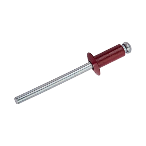 Заклепка вытяжная комбинированная RAL 3003 аллюминий-сталь 4.8х21